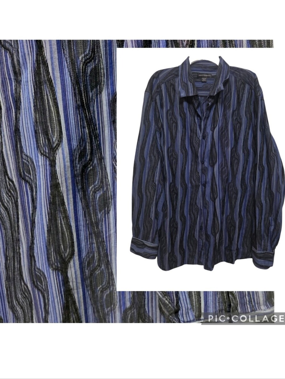 Vintage Jhane Barnes Shirt XXL Textured Geometric Long Sleeve